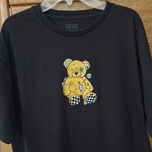 Vans Black and Yellow Short Sleeve Tee with Bear Graphic